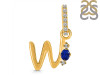 Lapis & White Topaz Alphabet W Pendant LLP-RDA-49.