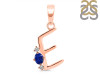 Lapis & White Topaz Alphabet E Pendant LLP-RDA-5.