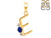 Lapis & White Topaz Alphabet E Pendant LLP-RDA-5.
