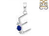 Lapis & White Topaz Alphabet E Pendant LLP-RDA-5.