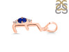 Lapis & White Topaz Alphabet E Pendant LLP-RDA-5.