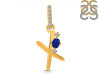Lapis & White Topaz Alphabet X Pendant LLP-RDA-50.