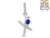 Lapis & White Topaz Alphabet X Pendant LLP-RDA-50.