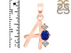Lapis & White Topaz Alphabet A Pendant LLP-RDA-53.