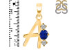 Lapis & White Topaz Alphabet A Pendant LLP-RDA-53.