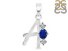 Lapis & White Topaz Alphabet A Pendant LLP-RDA-53.