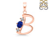 Lapis & White Topaz Alphabet B Pendant LLP-RDA-54.