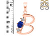 Lapis & White Topaz Alphabet B Pendant LLP-RDA-54.