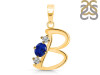 Lapis & White Topaz Alphabet B Pendant LLP-RDA-54.