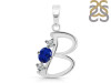 Lapis & White Topaz Alphabet B Pendant LLP-RDA-54.