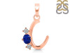 Lapis & White Topaz Alphabet C Pendant LLP-RDA-55.