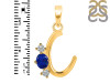 Lapis & White Topaz Alphabet C Pendant LLP-RDA-55.