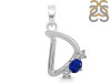 Lapis & White Topaz Alphabet D Pendant LLP-RDA-56.