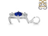 Lapis & White Topaz Alphabet E Pendant LLP-RDA-57.