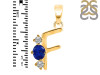 Lapis & White Topaz Alphabet F Pendant LLP-RDA-58.