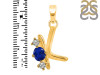 Lapis & White Topaz Alphabet K Pendant LLP-RDA-63.