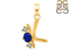 Lapis & White Topaz Alphabet K Pendant LLP-RDA-63.