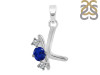 Lapis & White Topaz Alphabet K Pendant LLP-RDA-63.