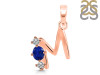 Lapis & White Topaz Alphabet M Pendant LLP-RDA-65.