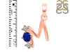 Lapis & White Topaz Alphabet M Pendant LLP-RDA-65.