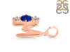 Lapis & White Topaz Alphabet M Pendant LLP-RDA-65.