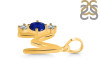 Lapis & White Topaz Alphabet M Pendant LLP-RDA-65.