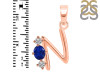 Lapis & White Topaz Alphabet N Pendant LLP-RDA-66.