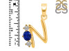 Lapis & White Topaz Alphabet N Pendant LLP-RDA-66.