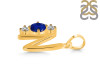 Lapis & White Topaz Alphabet N Pendant LLP-RDA-66.