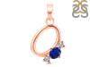 Lapis & White Topaz Alphabet O Pendant LLP-RDA-67.