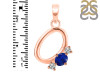 Lapis & White Topaz Alphabet O Pendant LLP-RDA-67.