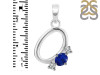 Lapis & White Topaz Alphabet O Pendant LLP-RDA-67.
