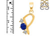 Lapis & White Topaz Alphabet P Pendant LLP-RDA-68.