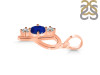 Lapis & White Topaz Alphabet P Pendant LLP-RDA-68.