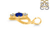 Lapis & White Topaz Alphabet P Pendant LLP-RDA-68.