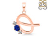 Lapis & White Topaz Alphabet Q Pendant LLP-RDA-69.