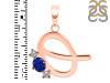 Lapis & White Topaz Alphabet Q Pendant LLP-RDA-69.