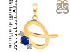 Lapis & White Topaz Alphabet Q Pendant LLP-RDA-69.