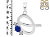 Lapis & White Topaz Alphabet Q Pendant LLP-RDA-69.