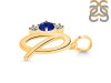 Lapis & White Topaz Alphabet Q Pendant LLP-RDA-69.