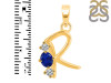 Lapis & White Topaz Alphabet R Pendant LLP-RDA-70.