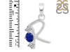 Lapis & White Topaz Alphabet R Pendant LLP-RDA-70.