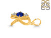 Lapis & White Topaz Alphabet R Pendant LLP-RDA-70.