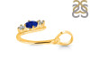 Lapis & White Topaz Alphabet U Pendant LLP-RDA-73.