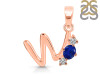 Lapis & White Topaz Alphabet W Pendant LLP-RDA-75.