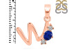 Lapis & White Topaz Alphabet W Pendant LLP-RDA-75.