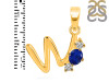 Lapis & White Topaz Alphabet W Pendant LLP-RDA-75.