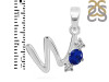 Lapis & White Topaz Alphabet W Pendant LLP-RDA-75.