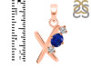 Lapis & White Topaz Alphabet X Pendant LLP-RDA-76.