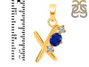 Lapis & White Topaz Alphabet X Pendant LLP-RDA-76.